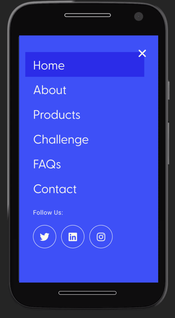 Full screen mobile navigation menu layout on WordPress