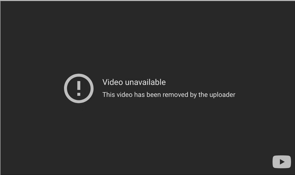 Screenshot from YouTube warning of content removal